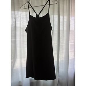 All in Motion Womens Flex Strappy Dress Black Racerback Built-In Liner L